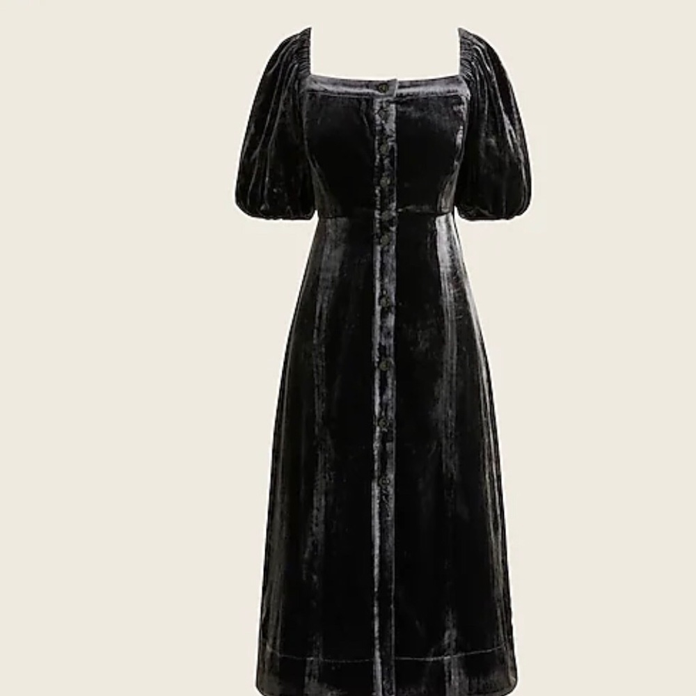 J. Crew Black Velvet Dress